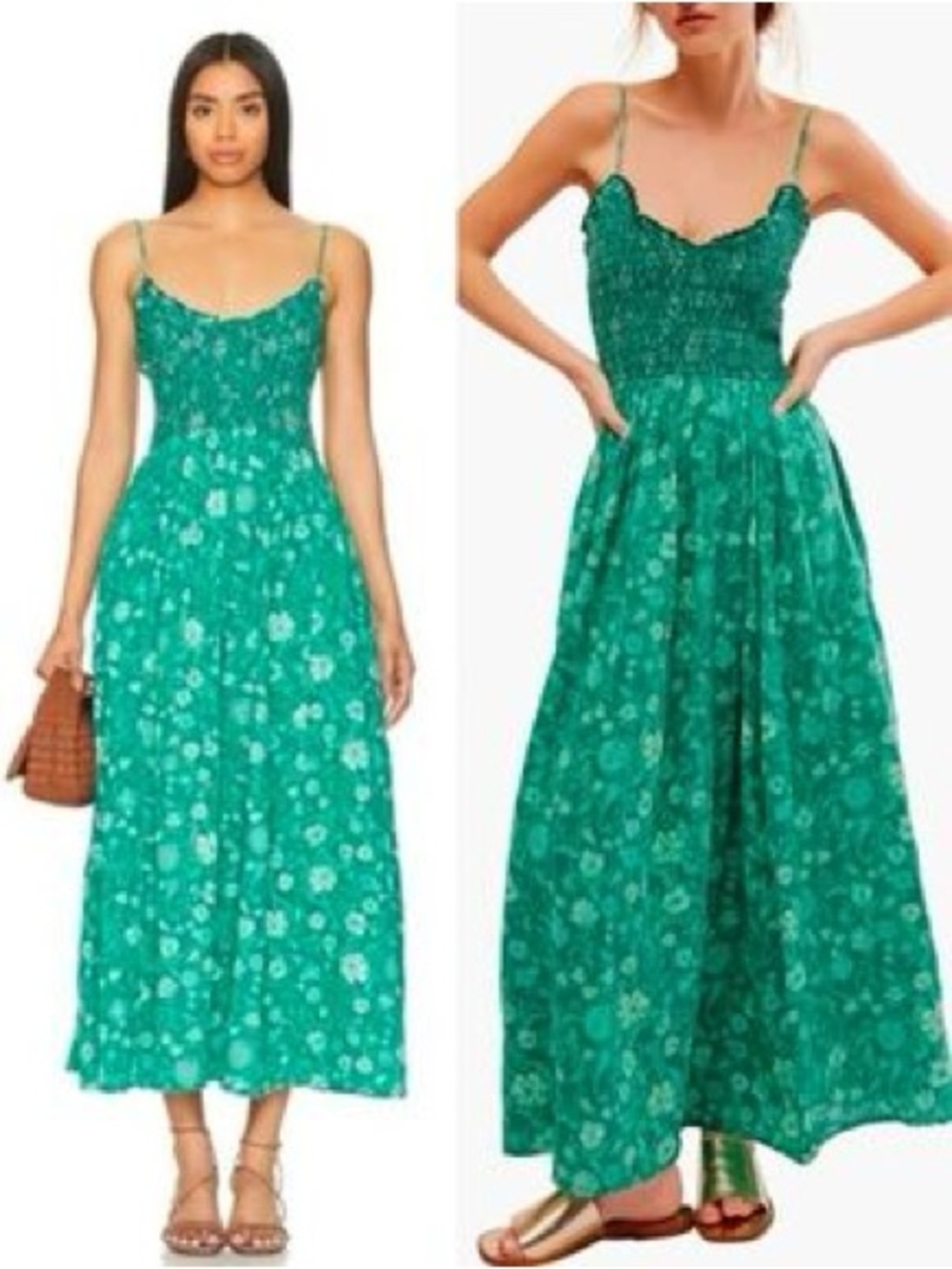 Free People Sweet Nothings Green Floral Print Maxi Dress - Picture 4 of 13